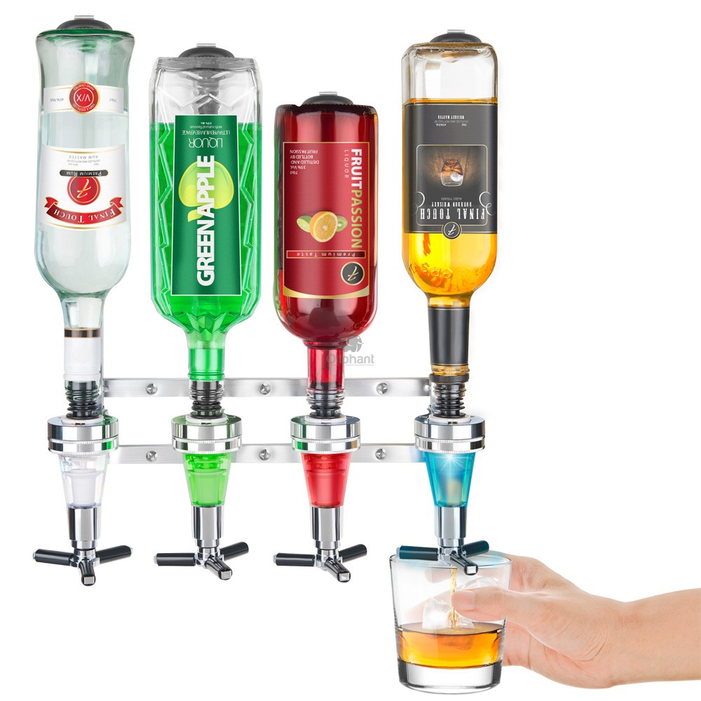 4 Bottle Wall Mounted Drinks Dispenser
