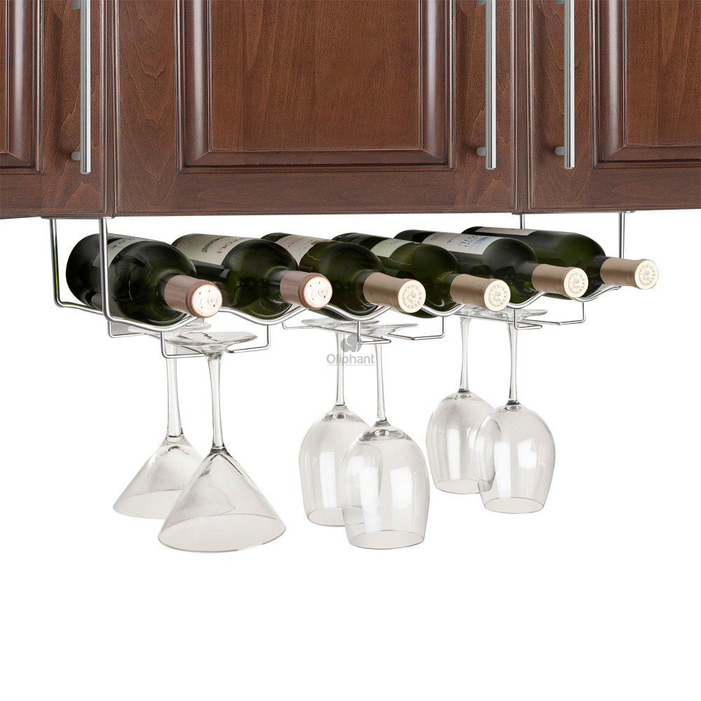 Final Touch Under Cabinet Glass Wine Rack