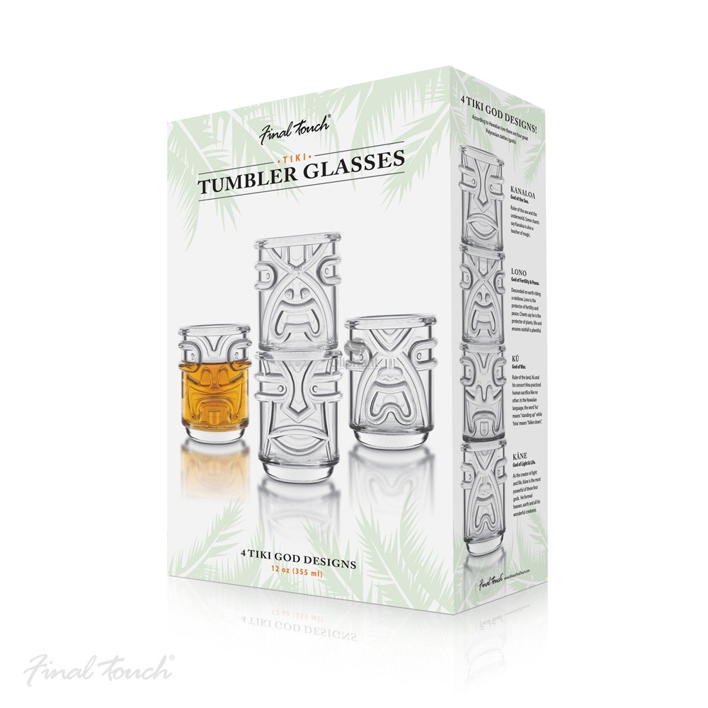 Final Touch Tiki Tumbler Clear 4 Pack