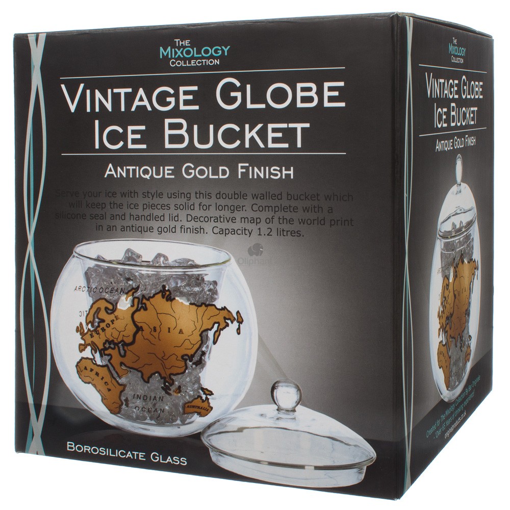 Mixology Vintage Globe Ice Bucket Gold