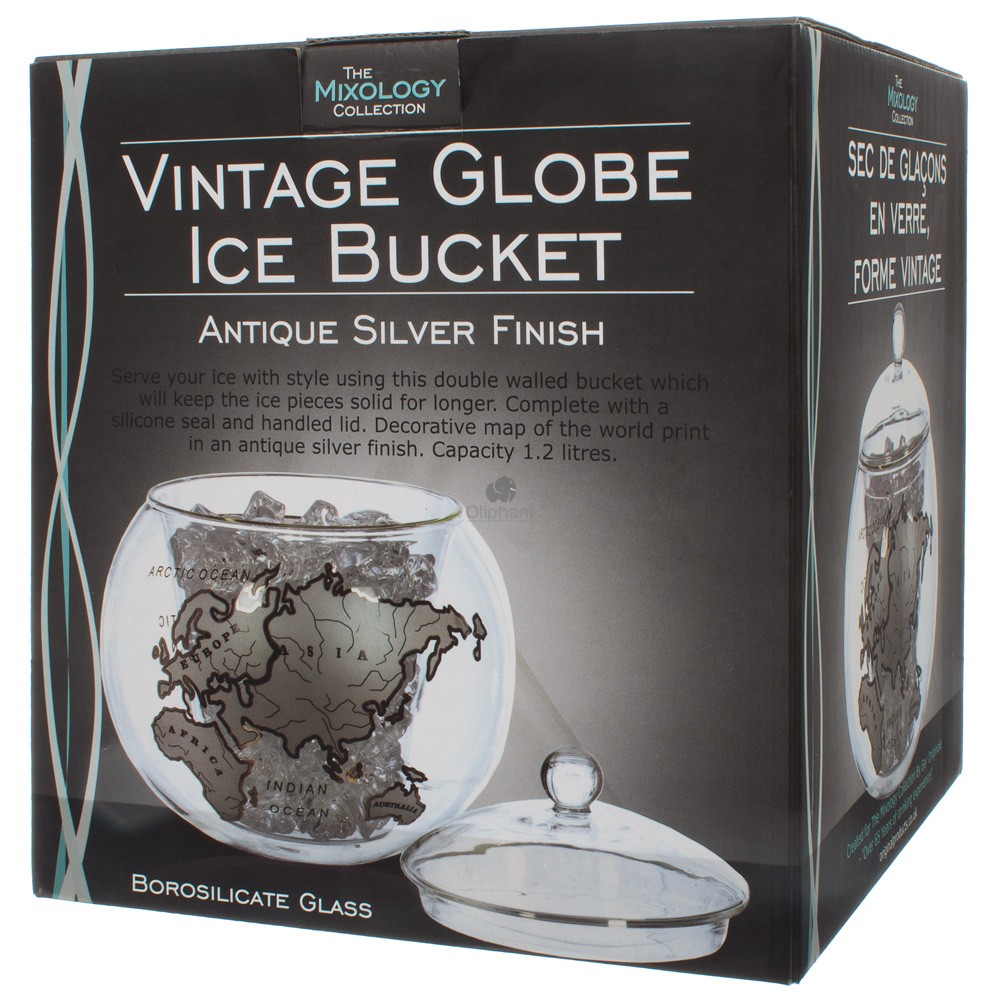 Mixology Vintage Globe Ice Bucket Silver