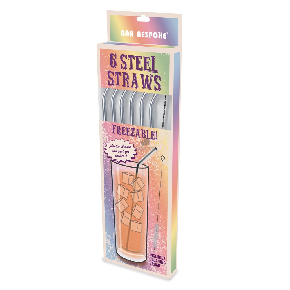 Bar Bespoke Stainless Steel Straws 6 pack