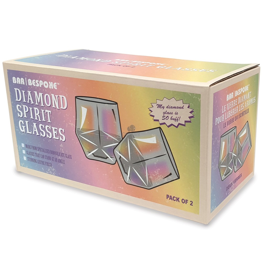 Bar Bespoke Diamond Spirit Glass 2 Pack