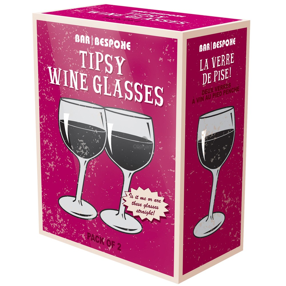 Bar Bespoke Tipsy Wine Glasses 2 Pack