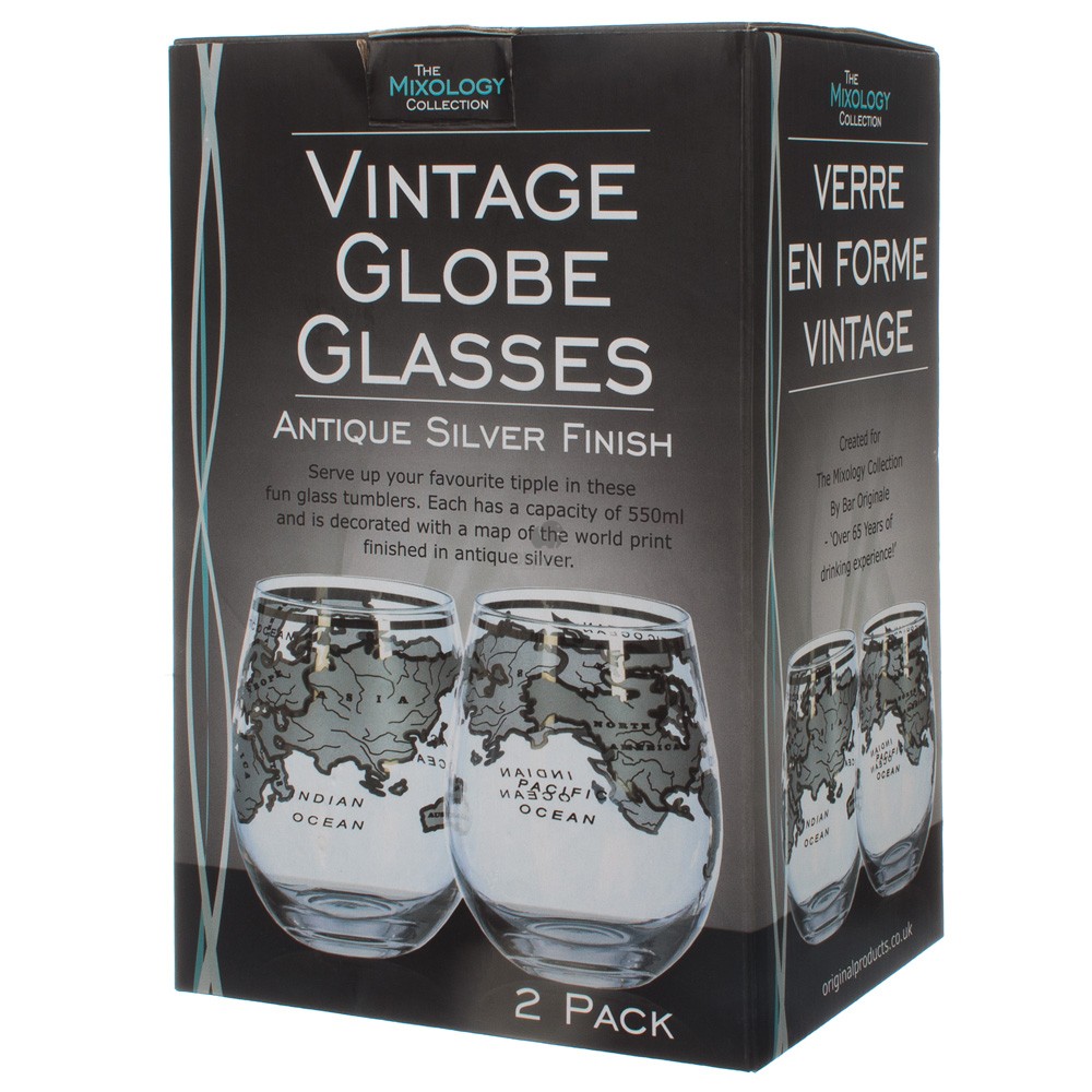 Vinology Vintage Globe Glass Silver