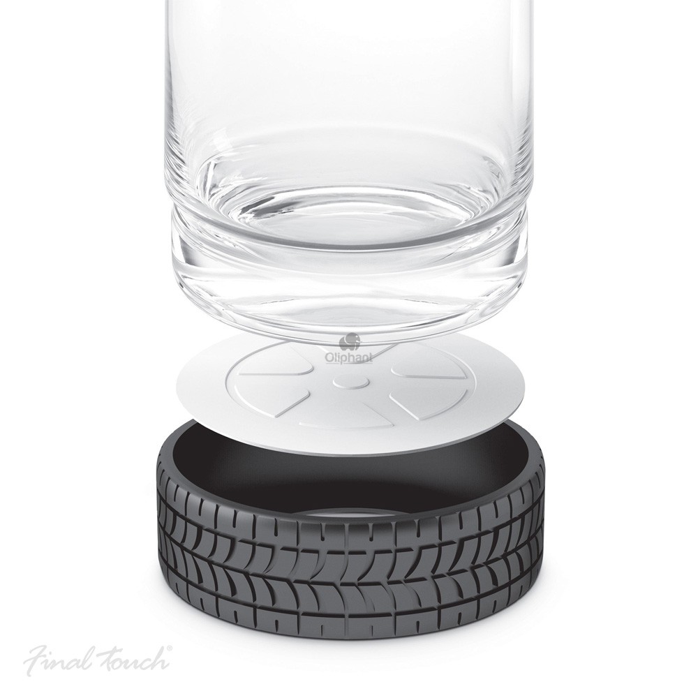Final Touch Wheelin 12 oz / 350 ml Glasses with Ice Cube Moulds - 4 Piece Set