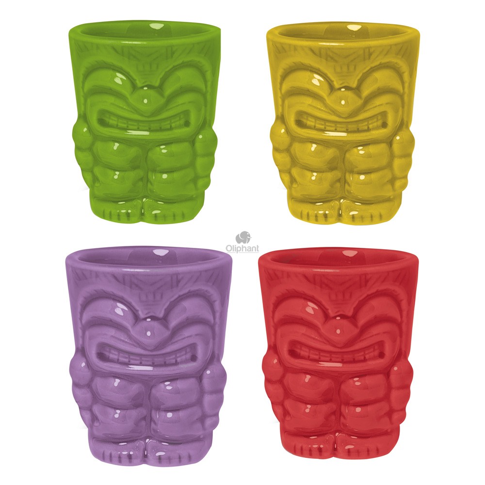 Bar Bespoke Ceramic Tiki Shots 4 Pack