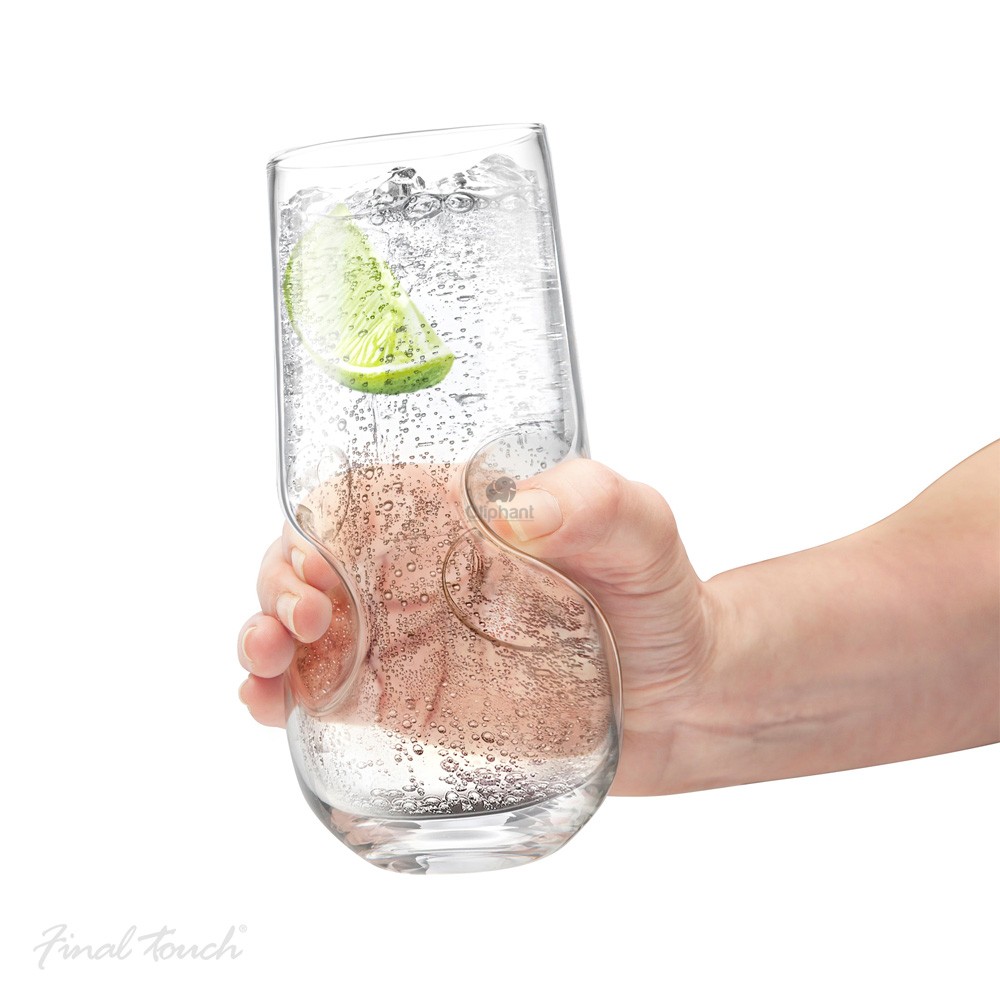 Final Touch Bubbles Seltzer Bubbly Beverage Glasses - Set of 2