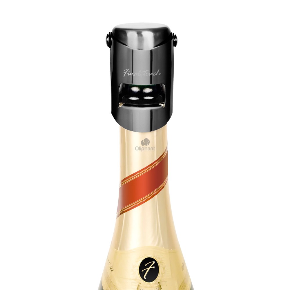 Final Touch  Champagne Bottle Stopper with Black Chrome Finish