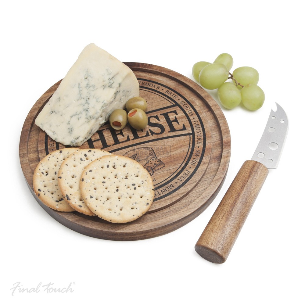 Final Touch 2 Piece Wooden Cheese Board Set