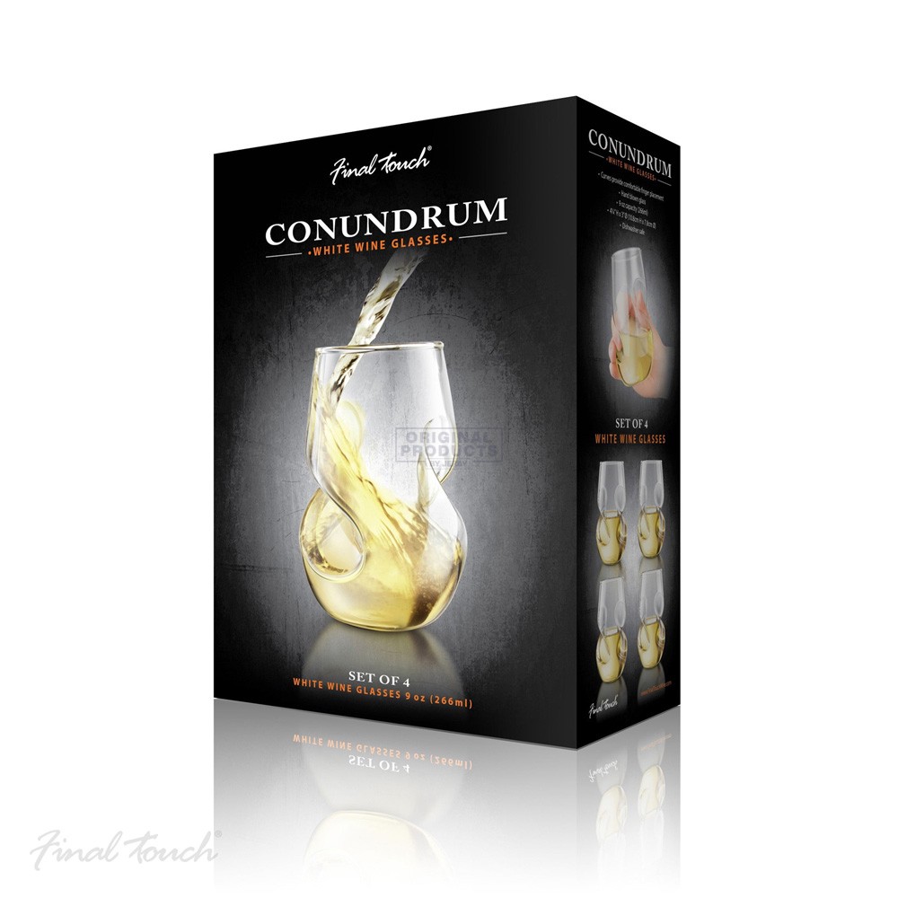 Final Touch Conundrum White Wine Glasses 4 Pack