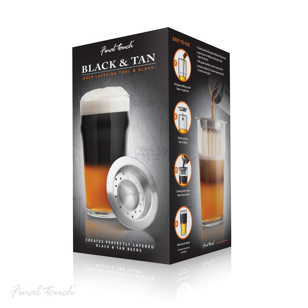 Final Touch Black and Tan Glass Set