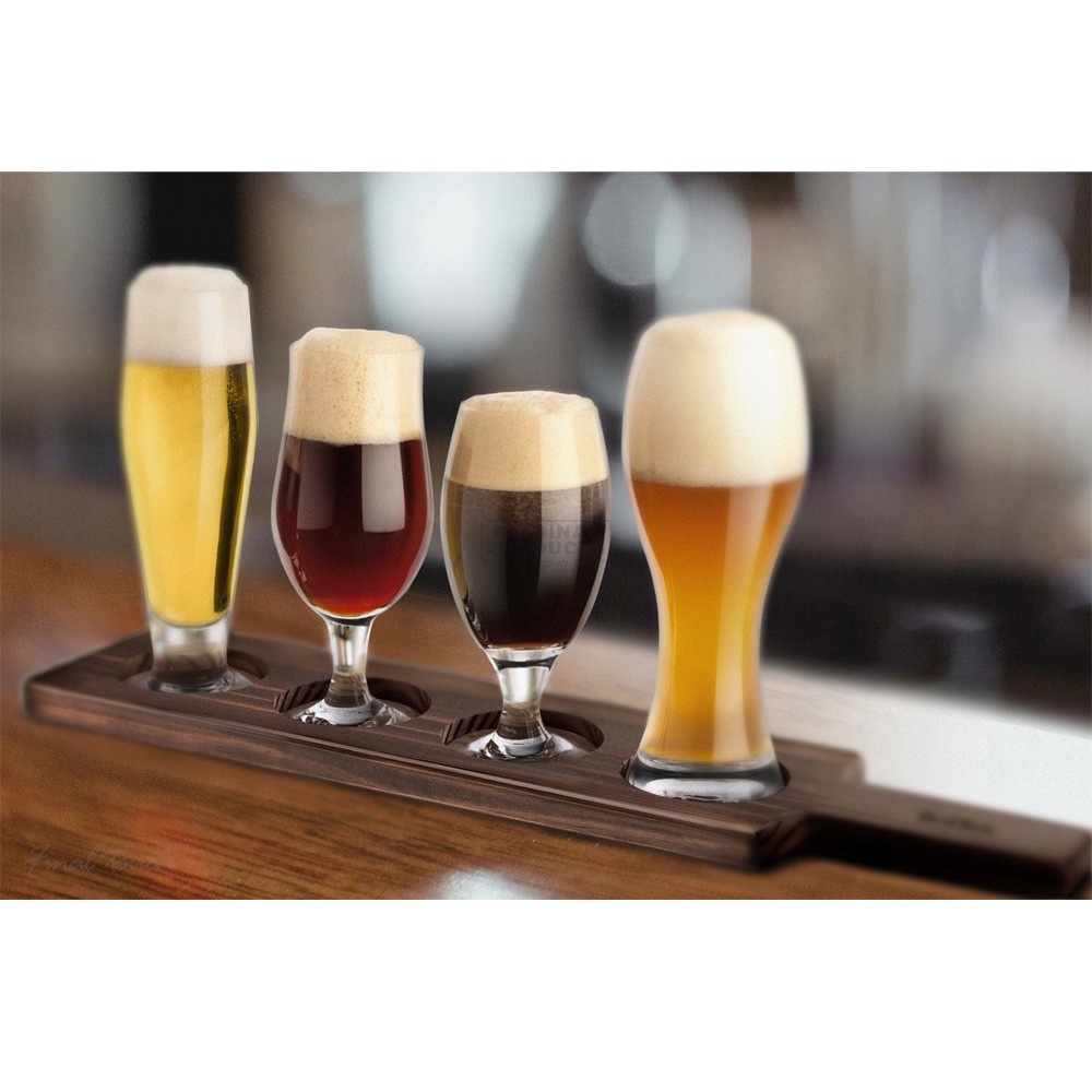 Final Touch Wooden 6 Piece Beer Tasting Set