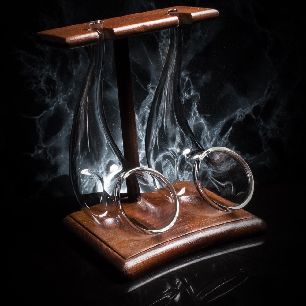 Bar Bespoke Brandy Pipes 2 Pack with Wood Rack