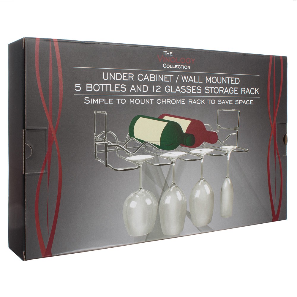 Vinology Undercabinet Bottle and Glass Rack