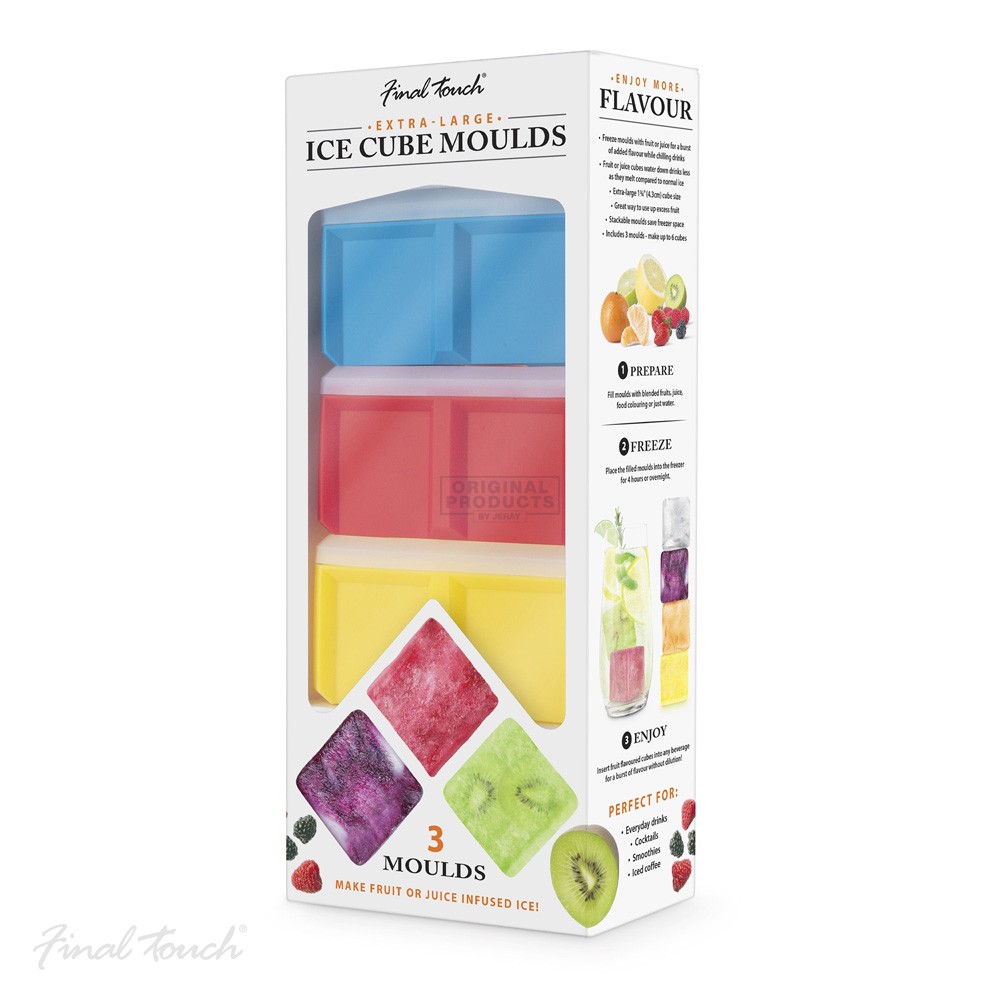 Final Touch Stackable Extra Large Square Ice Cube Moulds Set of 3
