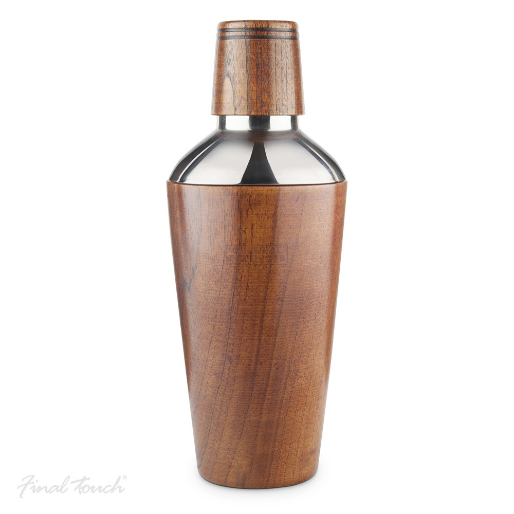 Final Touch Wooden Cocktail Shaker