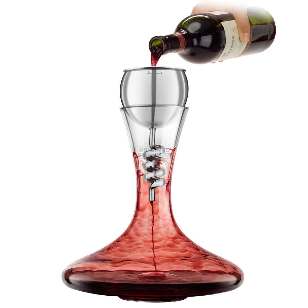Final Touch Stainless Steel Twister Decanter