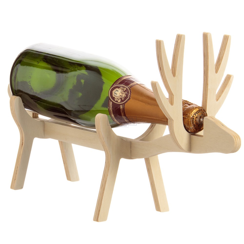 Vinimal Reindeer Bottle Holder Light Wood