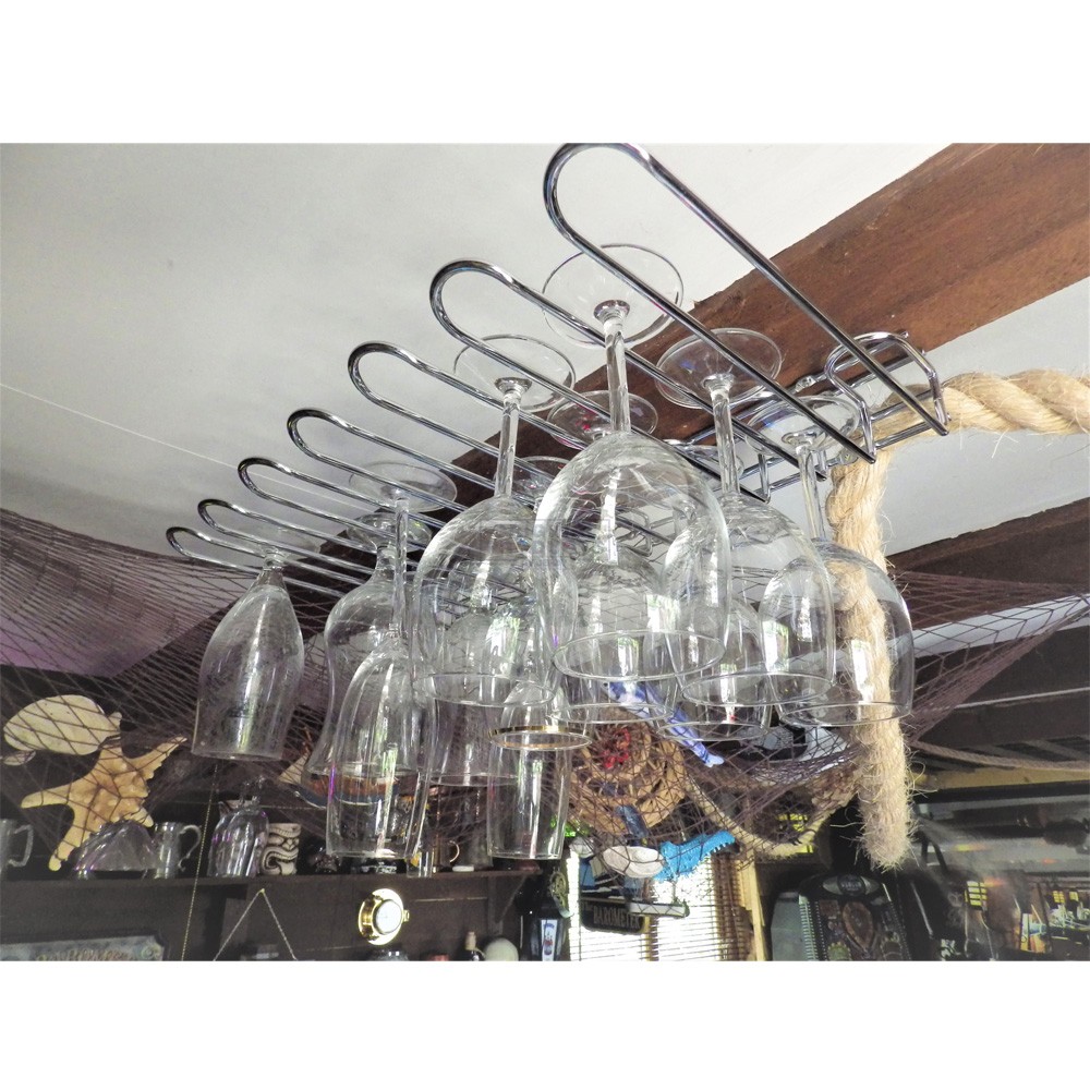 Vinology Wall Mounted Chrome Rack   6 Sections