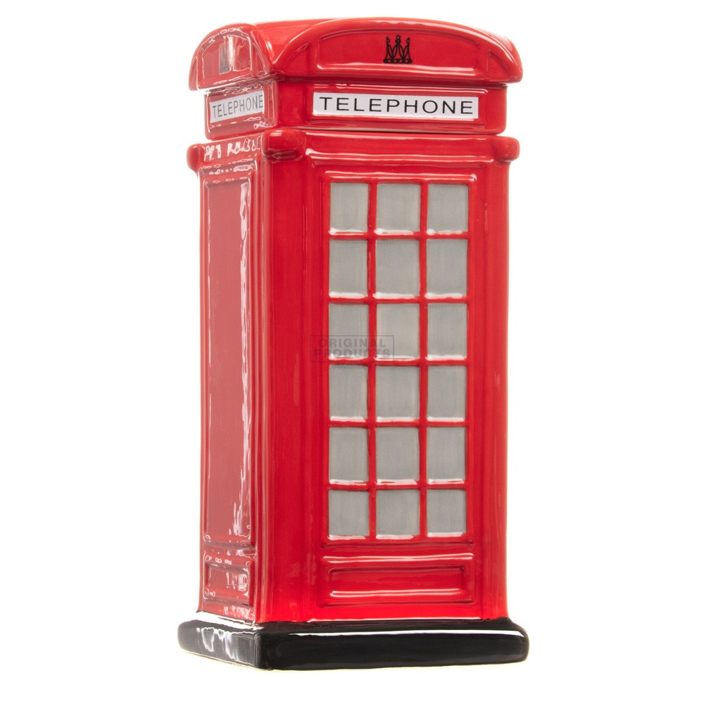 Red Telephone Box Ceramic Biscuit Jar