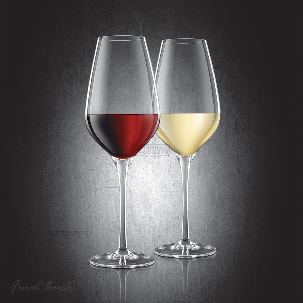 Final Touch Set of 6 Everyday Lead-Free Crystal Wine Glasses