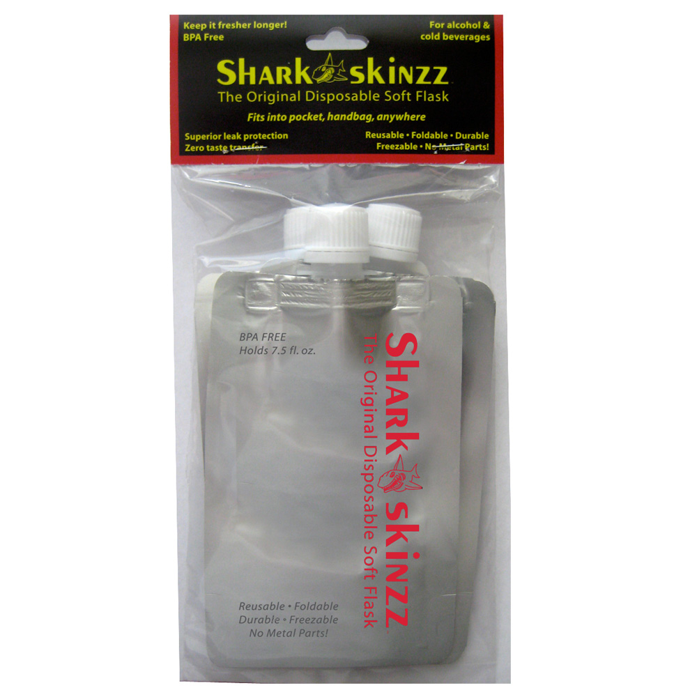 Shark Skinzz Black Flask - 3pk